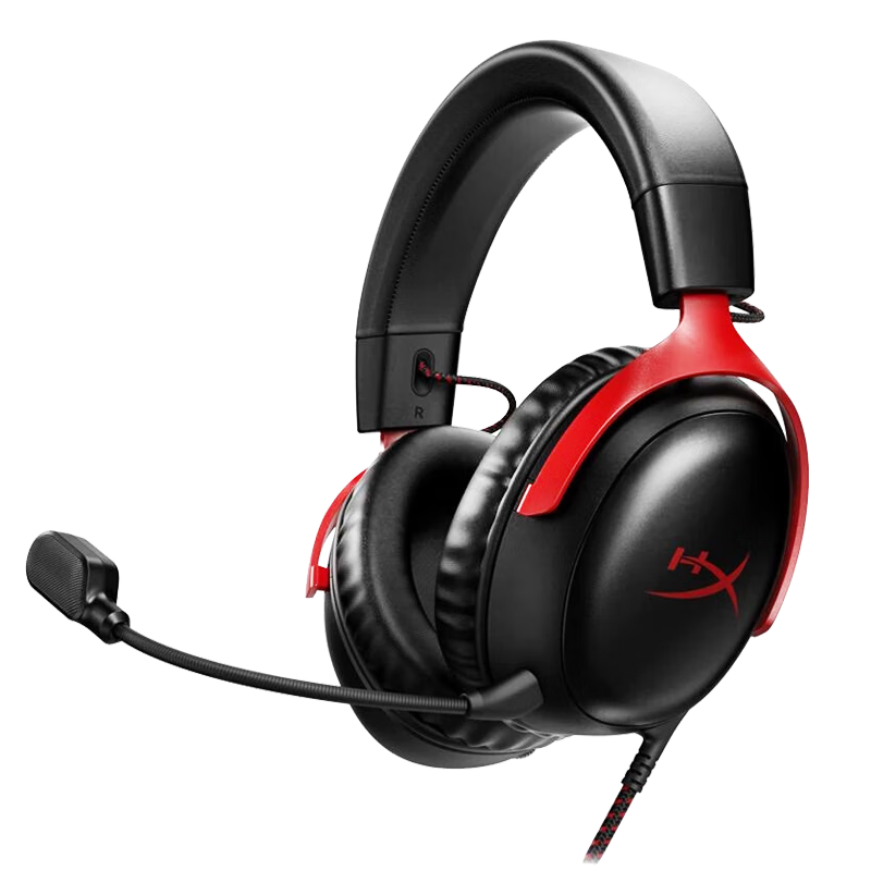 PLUS会员：HYPERX 极度未知 Cloud Ⅲ 飓风3 头戴式有线游戏耳机 黑红 返后547.5元