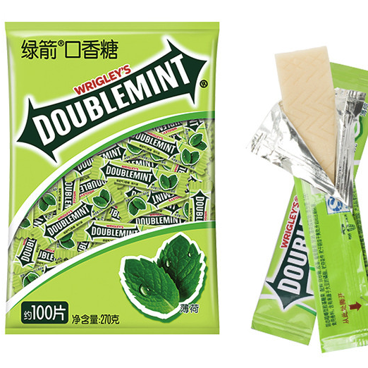 DOUBLEMINT 绿箭 口香糖 薄荷味 270g 100片 袋装 16.8元