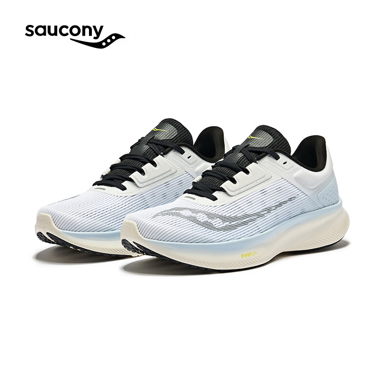 saucony 索康尼 VESSEL跑鞋男女缓震回弹跑步鞋舒适慢跑运动鞋白兰黑 360.55元（