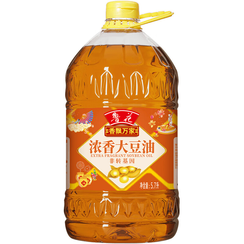 鲁花 香飘万家浓香大豆油 5.7L 82.15元（需用券）