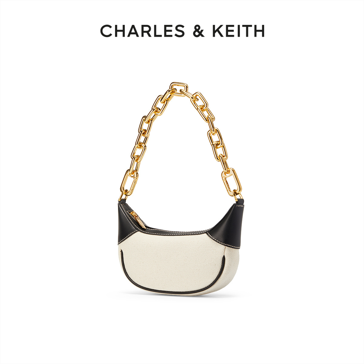 CHARLES & KEITH CHARLES＆KEITH春夏女包CK2-20270927女士链条拉链手提单肩包 193元（