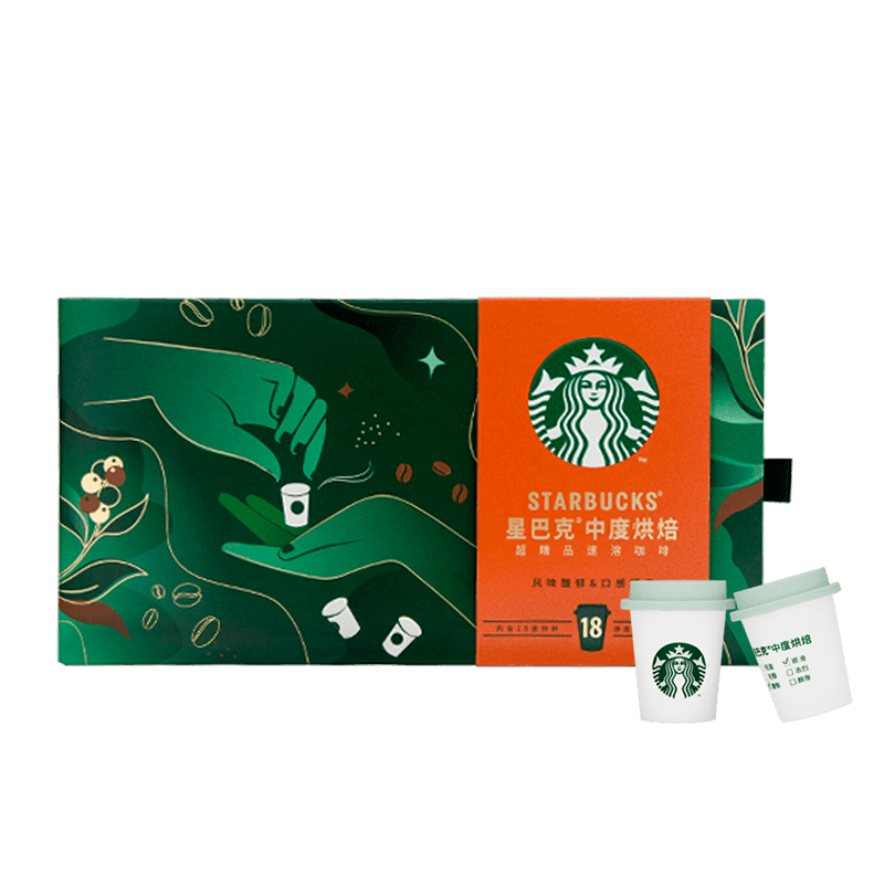 PLUS：星巴克（Starbucks）黑咖啡 速溶咖啡 0蔗糖 迷你杯2.7g*18颗 中度烘焙 便