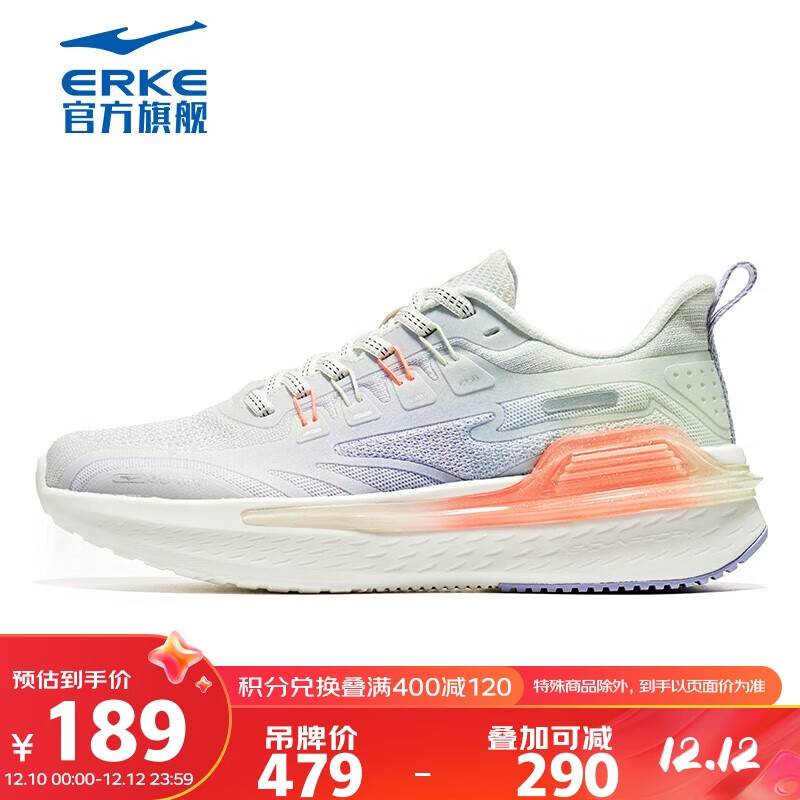 ERKE 鸿星尔克 女鞋透气网面鞋减震回弹跑步运动鞋子 52123103097 149元（需买2