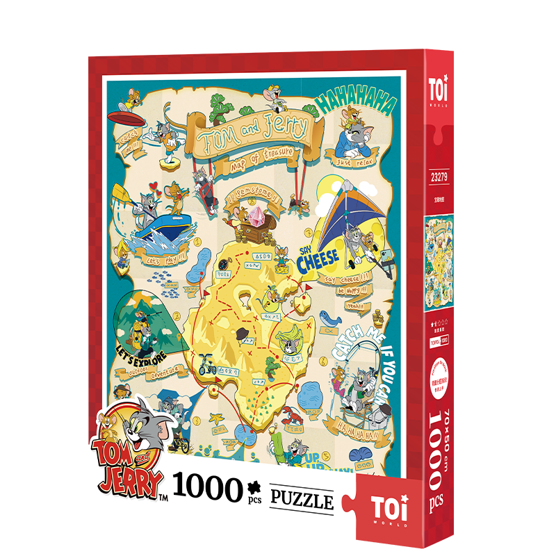 TOI图益 潮玩拼图猫和老鼠 1000片 减压高难度 新年礼物 宝藏地图 年货节：60.