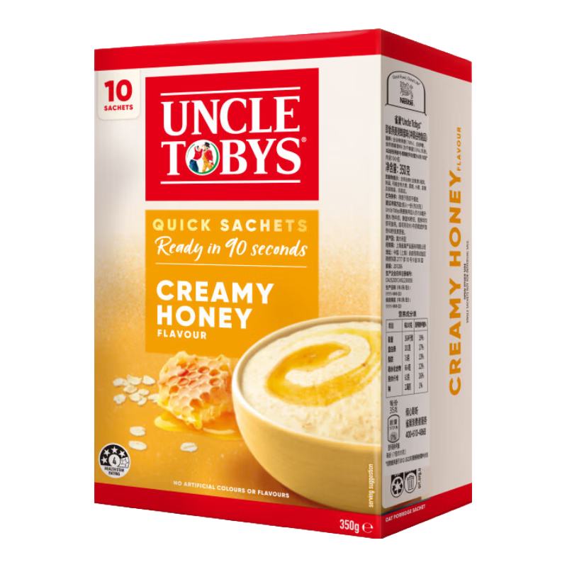 雀巢 Uncle Tobys燕麦粥 蜂蜜味 350g 24.9元（需试用）