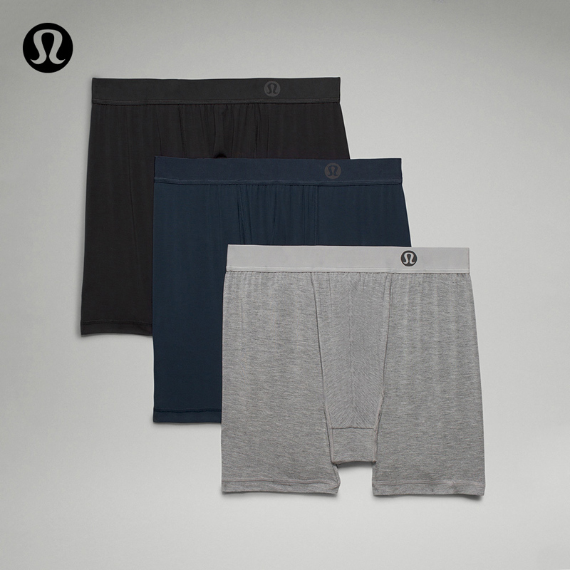 lululemon丨AIM 男士四角裤 *3 条装速干 芯吸 透气 LM9AMTS 黑色/杂色中灰/海军蓝 M 580元