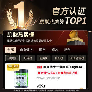 肌肉博士 一水肌酸 纯度99.99% 原味 300g 营养粉 35.9元 - 86线报 肌肉博士 一水肌酸 纯度99.99% 原味 300g 营养粉 35.9元 - 86线报