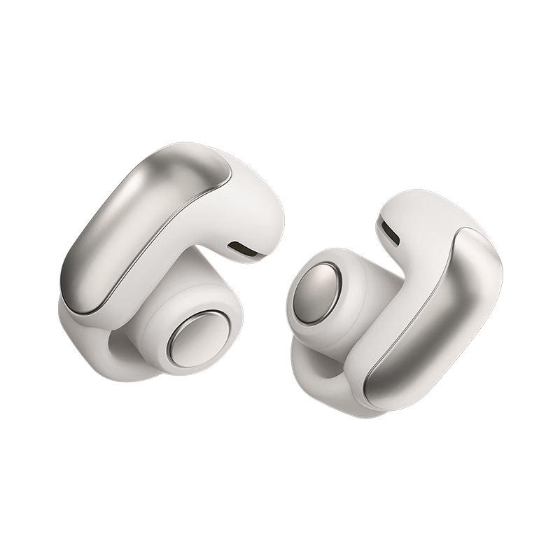 plus会员：Bose Ultra 开放式耳机-晨雾白 Bose小耳环耳夹耳机 不入耳开放式无线