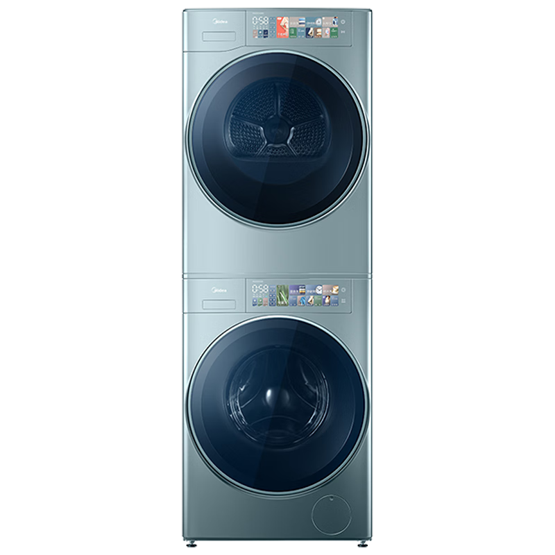 618预售：Midea 美的 元气轻氧洗烘套装 10KG 滚筒洗衣机全自动+热泵烘干机 MG10