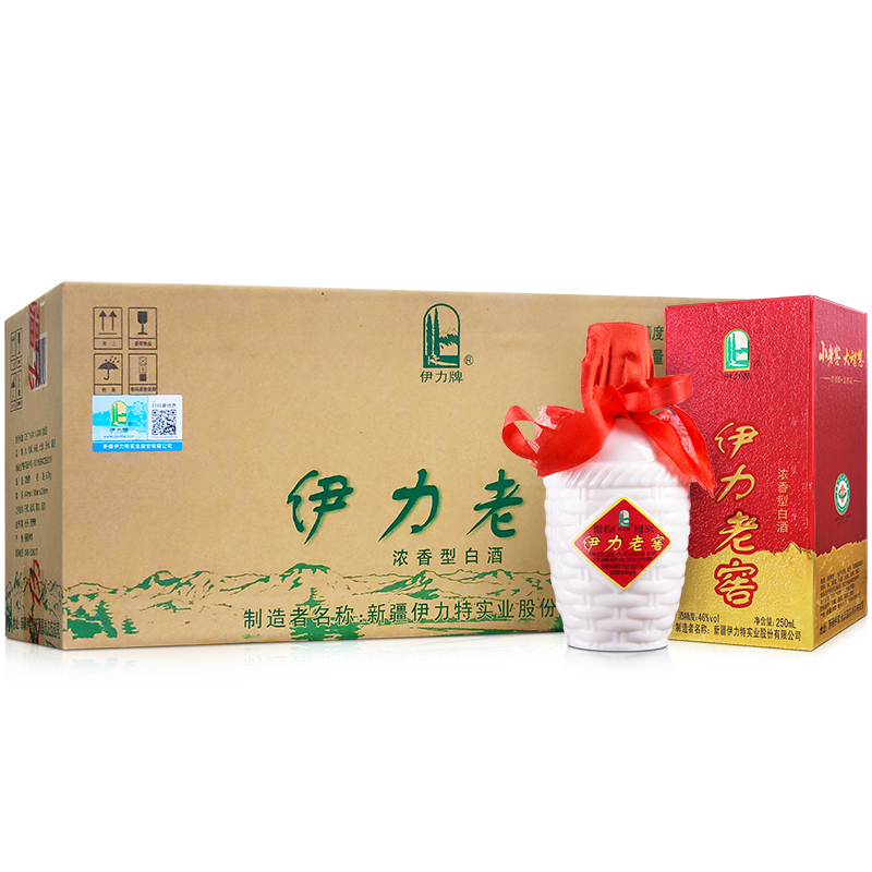 伊力特 伊力老窖 浓香型白酒 46度 250ml*10瓶 整箱装 612.41元包邮