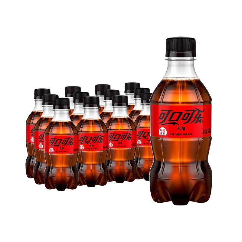 20点 限量500份：可口可乐（Coca-Cola）迷你可乐 300mL 12瓶 2箱 无糖可乐 27.9元