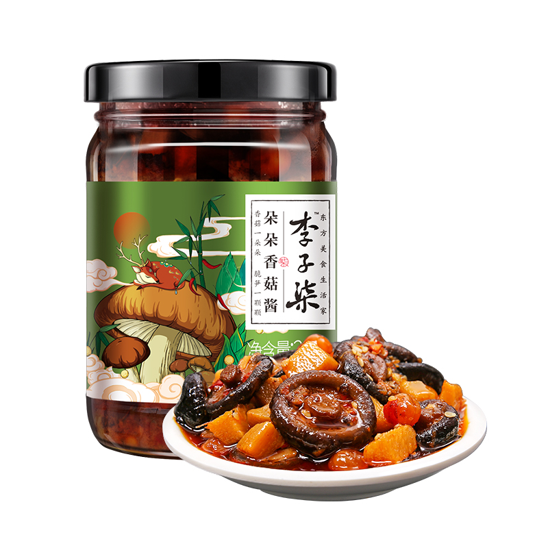 88VIP：李子柒 朵朵香菇酱蘸料调料拌饭辣酱冬笋整朵香菇网红酱220g×1瓶 14.16