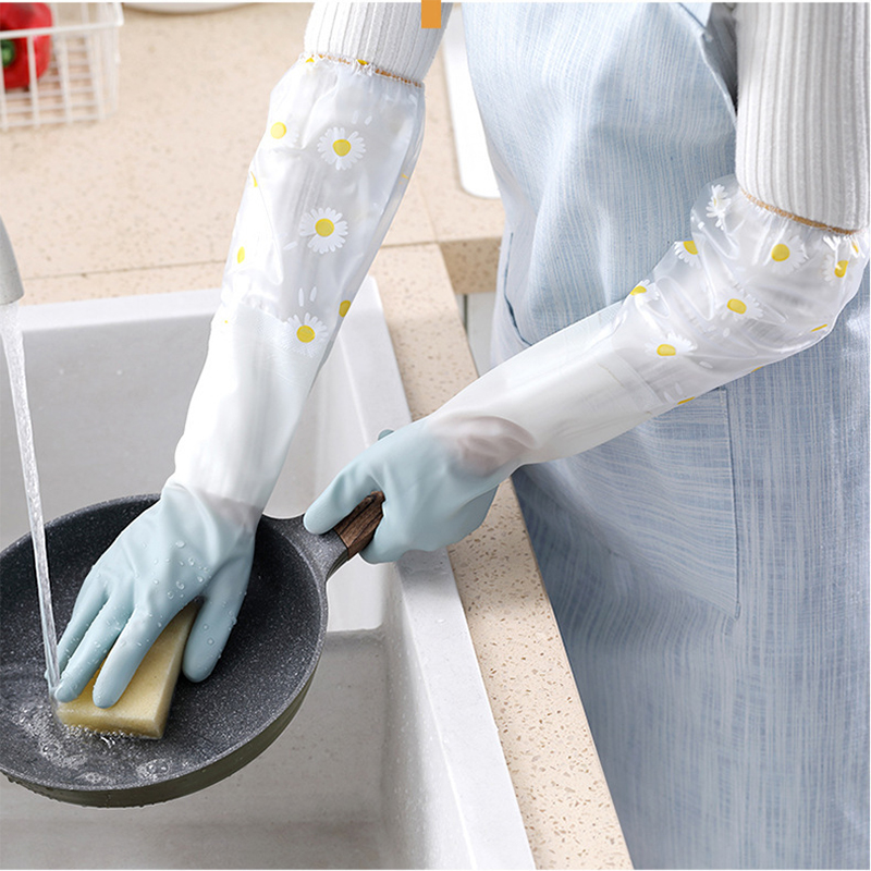 张记 家用手套加绒家务防水洗衣洗碗女耐用胶皮家务清洁厨房神器 10.9元（