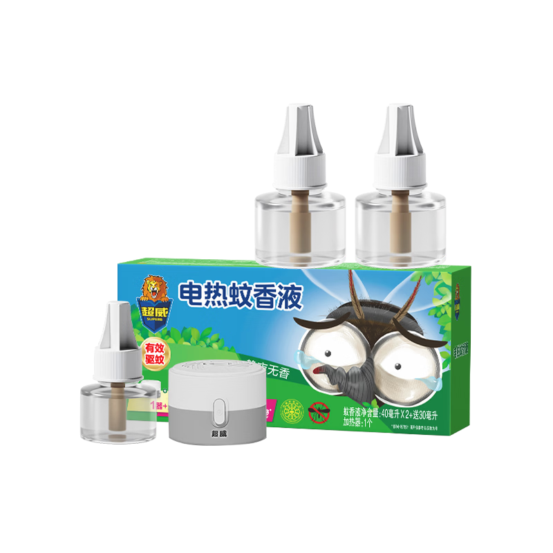 超威 电蚊香液 基孔肯雅热灭蚊器 无香驱蚊防蚊液 补充液3瓶1加热器 11.92元