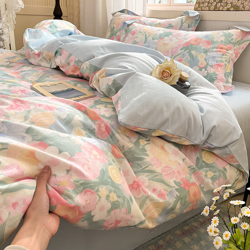 纯棉100%四件套 1.8m床200*230cm 99元（需用券）