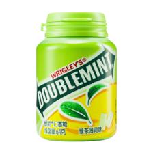 plus会员、需首购:绿箭(DOUBLEMINT)口香糖 绿茶薄荷味约40粒/瓶 零食糖果 口气