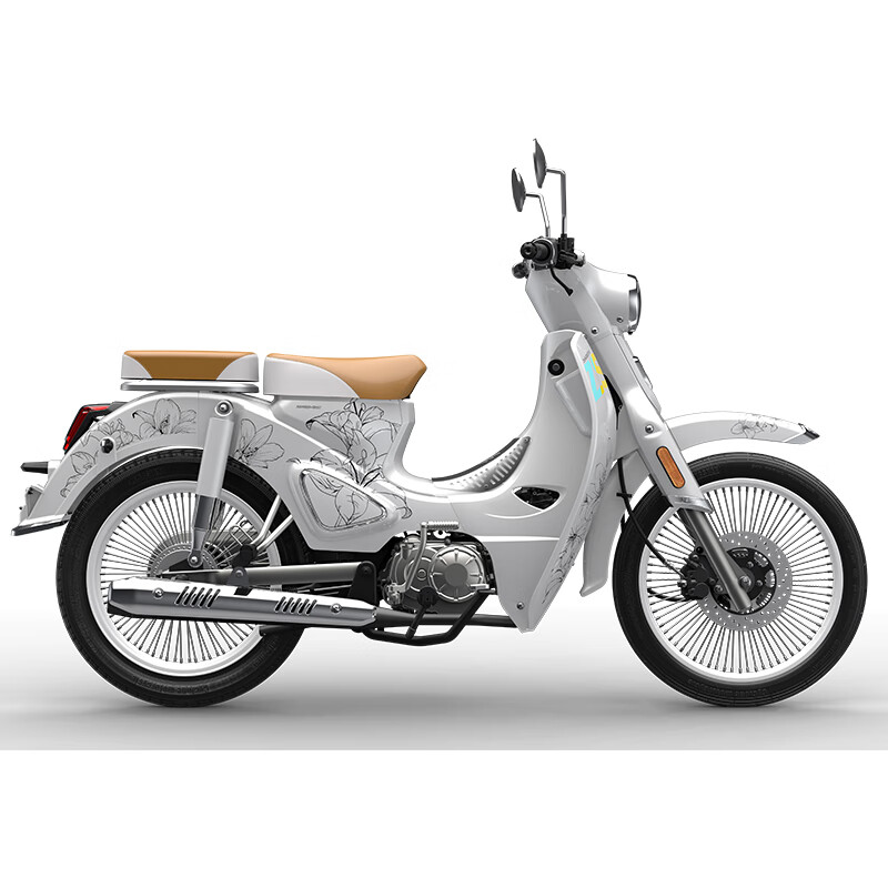 宗申 YAMI PLUS碟刹版雅米复古弯梁摩托车 繁花白 铝轮版 全款（全款7280） 7280