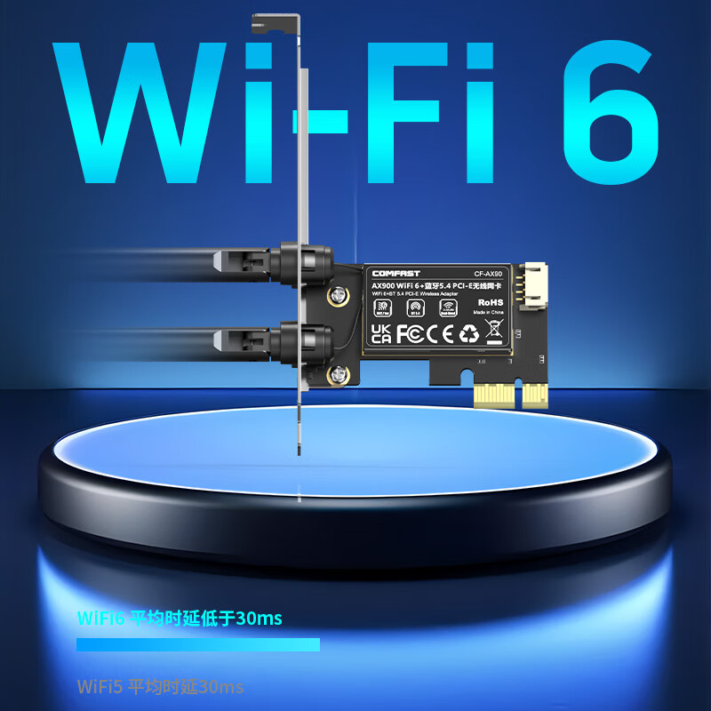 COMFAST CF-AX90无线网卡蓝牙5.4二合一PCIE接口WiFi6双频5G台式机台式电脑内置WiFi