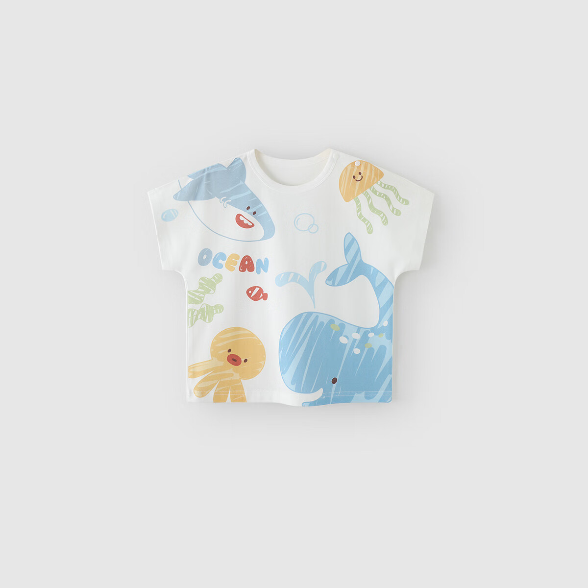 BALIPIG 巴厘小猪 婴儿短袖T恤夏季薄款儿童超萌可爱男童衣 海洋王国 100cm 24.9元（需用券）