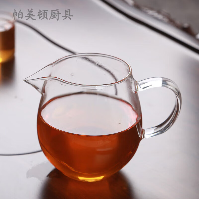 帕美顿 功夫茶具玻璃茶漏 茶滤透明公道杯 滤茶器过滤网茶道配件 400ml龙胆