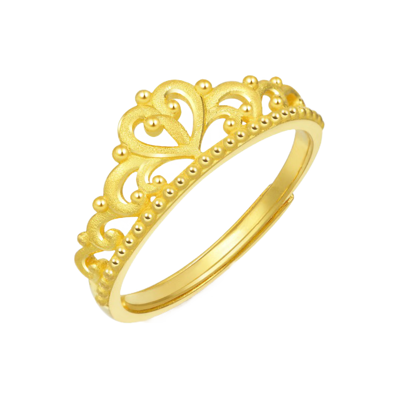 周生生 黄金Love Decode爱情密语皇冠戒指开口戒 女款 90227R 计价 3克 4080元（需