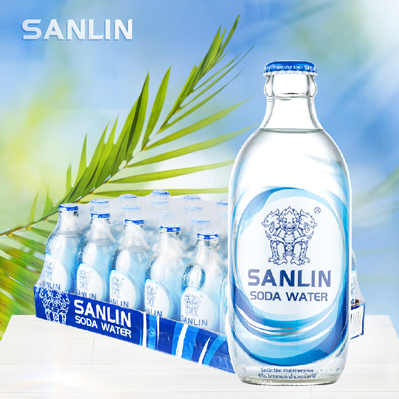 SANLIN 三麟 苏打水335ml*24瓶 无糖原味气泡水整装箱 0糖0卡0脂 33.6元（需买3件