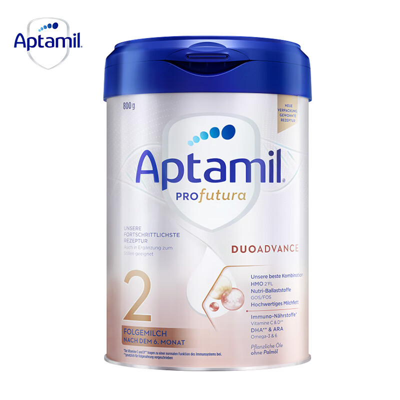 Aptamil 爱他美 欧洲原装进口 德国白金版HMO婴幼儿配方奶粉 2段白金1罐 800g 187