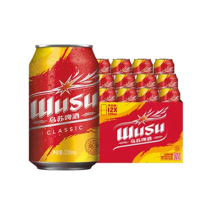 天降礼金：乌苏啤酒 红乌苏 330ml×12罐 经典款 27.06元+4.53元淘金币
