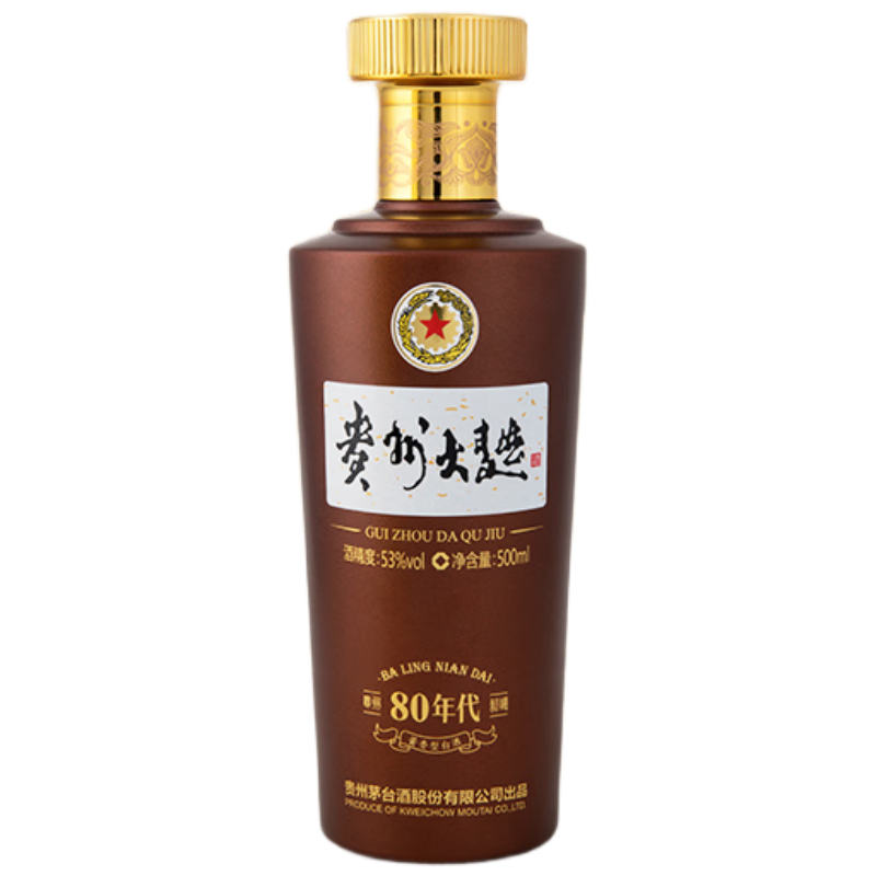 茅台 贵州大曲80年代 酱香型 53度 500ml 单瓶装 新老包装随机 153元