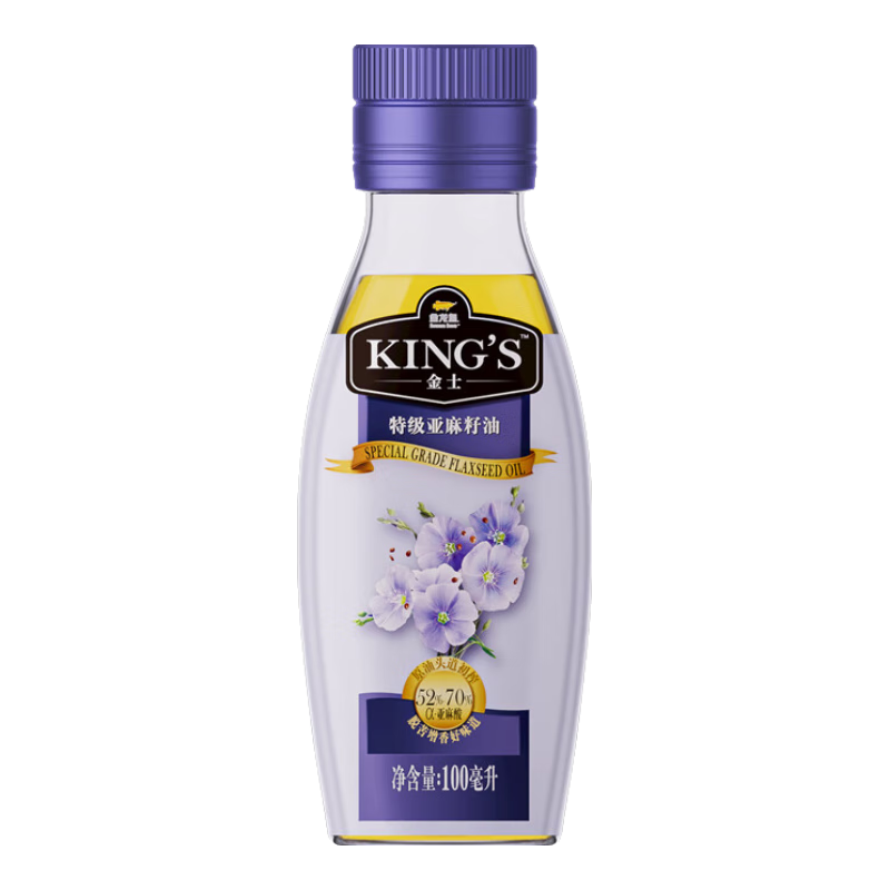 金龙鱼 KINGS食用油 头道初榨 特级亚麻籽油100ml 5.81元（限今日）