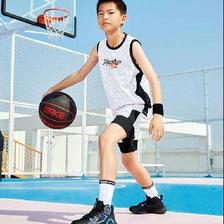 ERKE 鸿星尔克 儿童运动篮球服套装 黑/白/蓝 三色可选 48.41元
