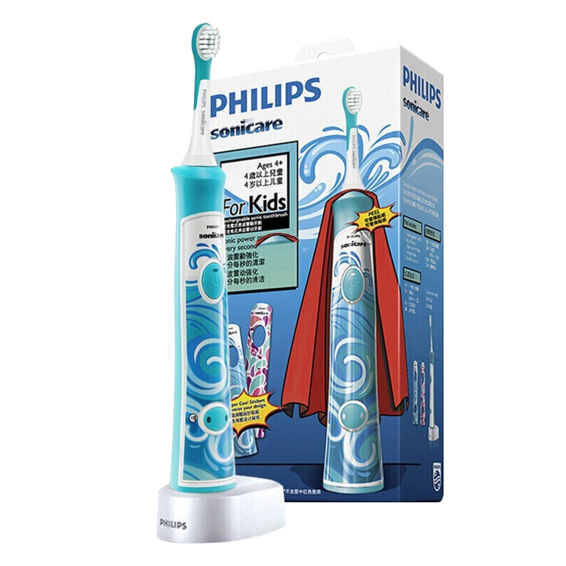 PLUS会员：PHILIPS 飞利浦 儿童护齿系列 HX6322/04 儿童电动牙刷 蓝色 蓝牙款 197.