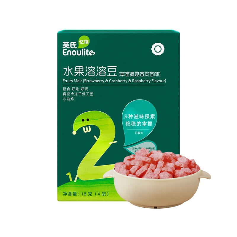 Enoulite 英氏 水果溶溶豆 草莓蔓越莓树莓味 18g 25.2元