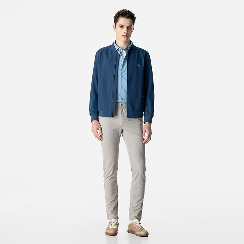 威可多 男士夹克休闲百搭棒球领春款商务男装外套 蓝色 L 411.55元