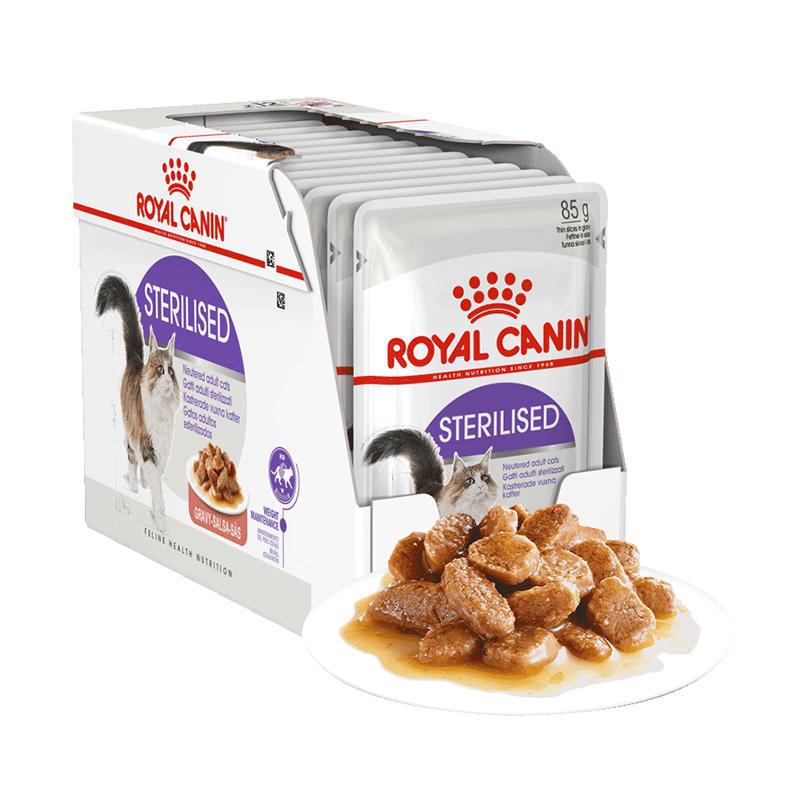 ROYAL CANIN 皇家 猫粮 绝育成猫湿粮 软包猫罐头SAGP 1-7岁 浓汤肉块 85G*12进口 10