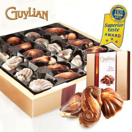 49元包邮（69-20）比利时进口 GuyLian吉利莲 金贝壳巧克力礼盒250g
