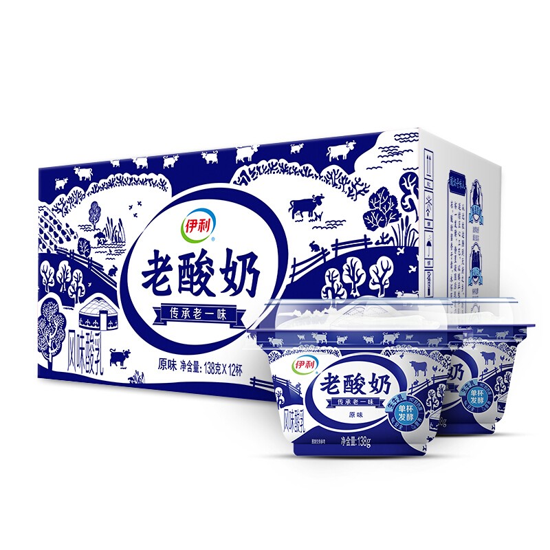 yili 伊利 传承古法工艺老酸奶 138g*12 31.14元