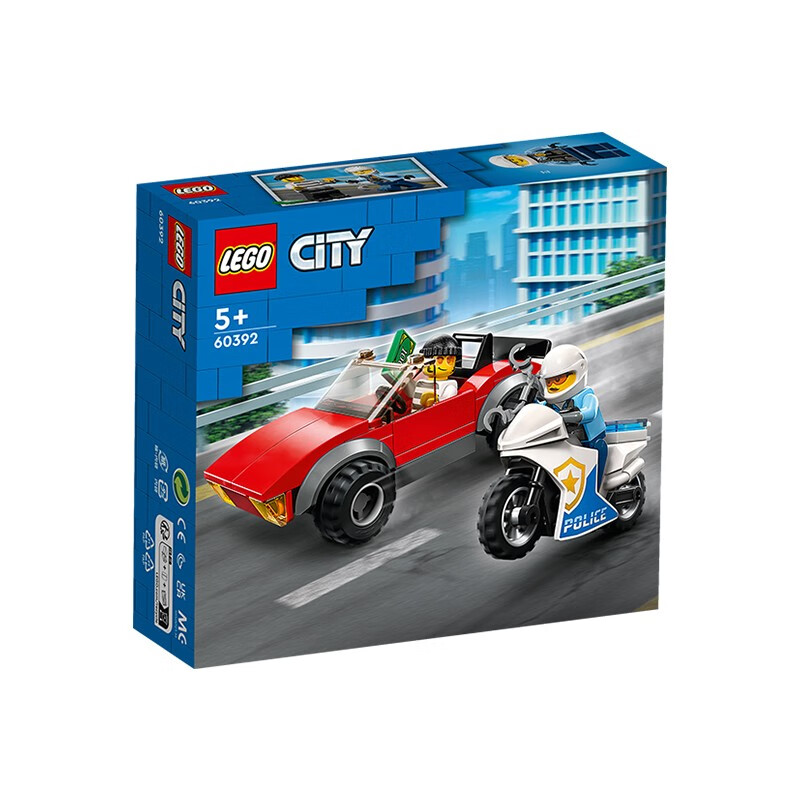 乐高 LEGO City城市系列 60392 警用摩托车大追击 94元（需买2件，共188元）