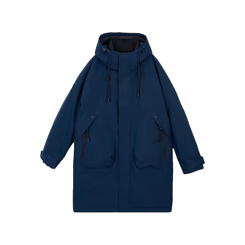 鸭鸭羽绒服 男女同款中长款2025年冬季户外加厚连帽保暖外套YX 沙砾棕色 XL 1