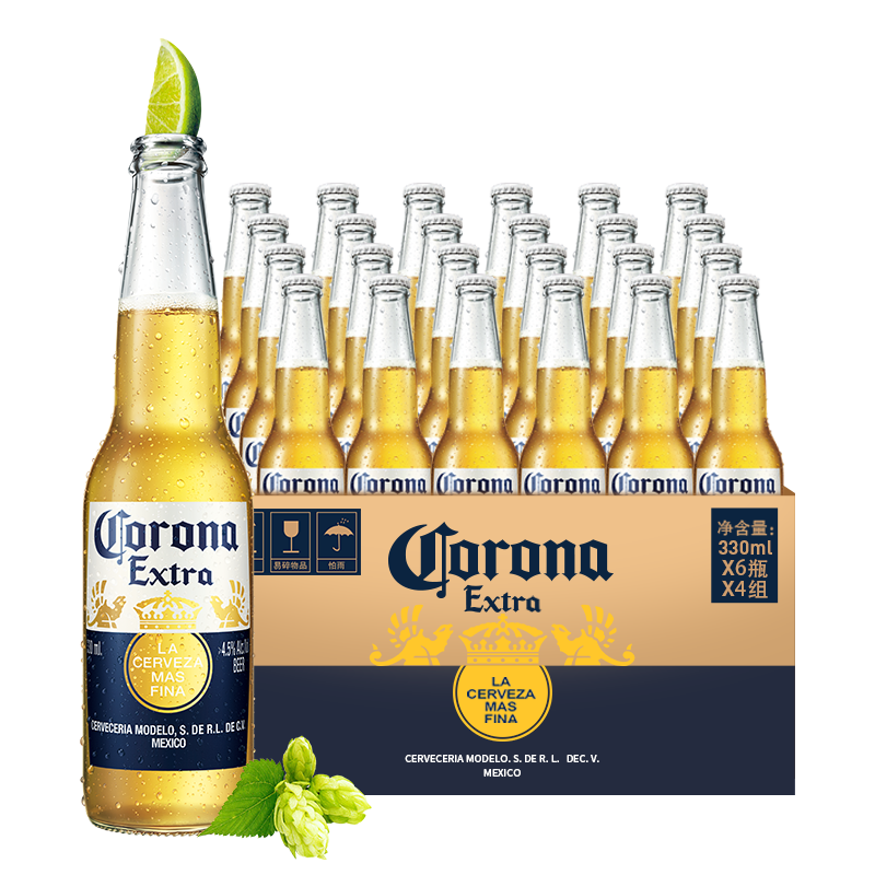 限部分地区：科罗娜（CORONA）330ml*24瓶*2件 228.6元包邮（需买2件 多重优惠后