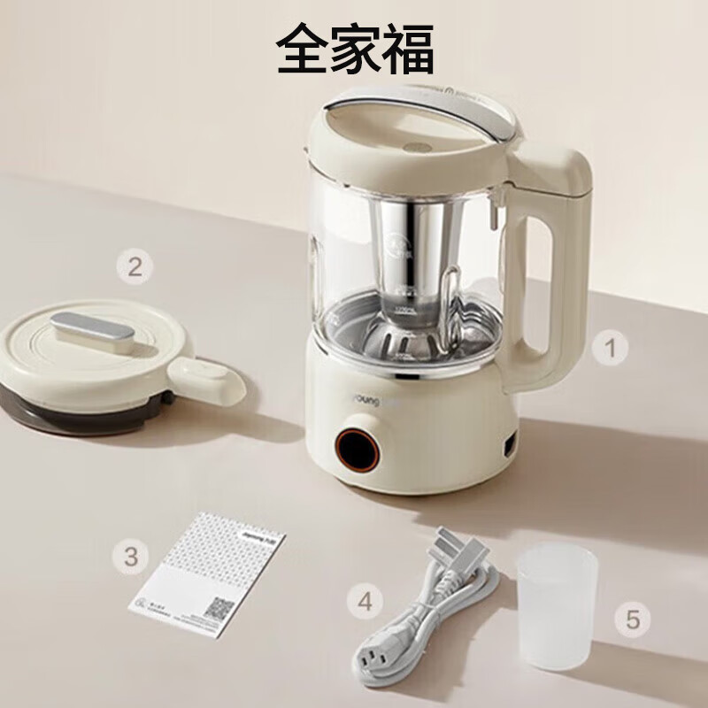 Joyoung 九阳 豆浆机1.2L家庭容量 古法豆浆 一机双盖 跨界多功能破壁机榨汁机