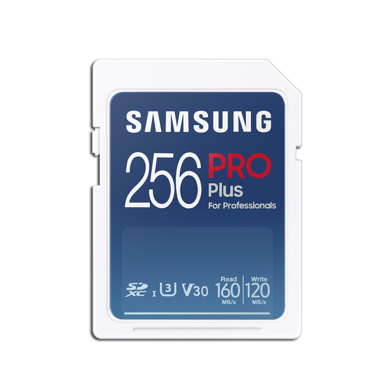 SAMSUNG 三星 256GB SD存储卡Pro Plus U3 V30读速160MB/s写速120MB/s高速专业数码相机内
