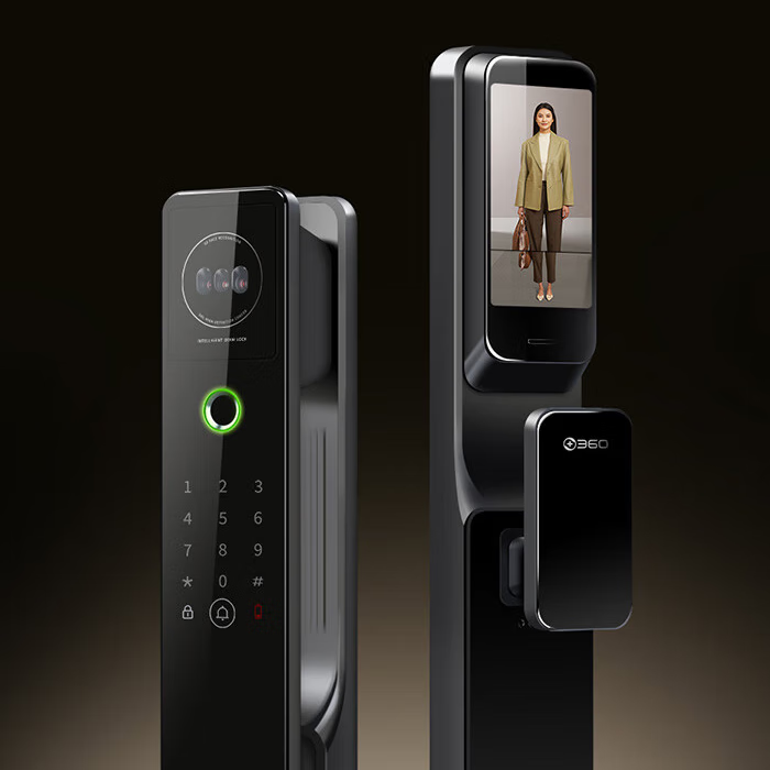 QiKU 奇酷 360智能门锁V30pro3D人脸识别指纹锁双摄全景监控可视猫眼大屏NFC 360