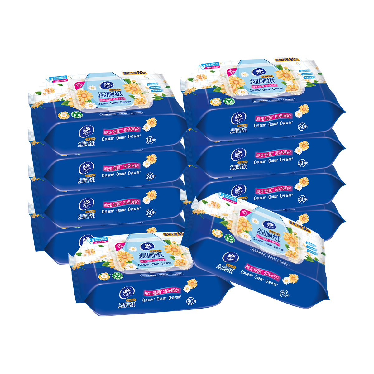 移动端、京东百亿补贴：维达 金盏花湿厕纸 家庭装80片*10包加大加厚杀菌湿