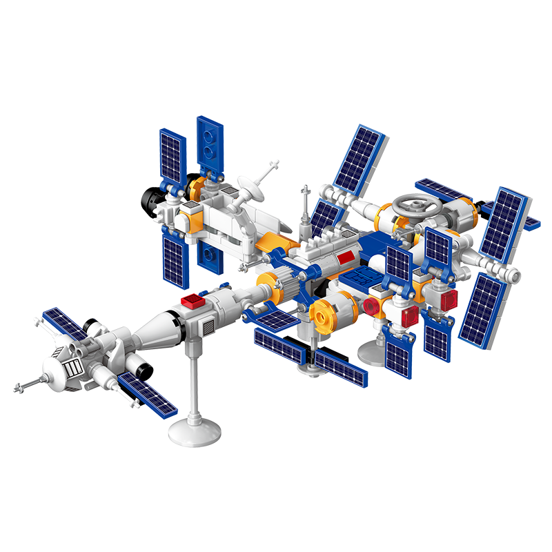 哲高积木拼装中国航天火箭太空宇航员儿童模型玩具男孩生日礼物 天宫二号