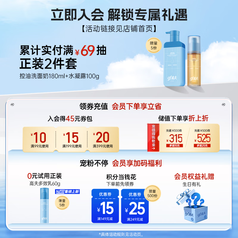 高夫 男士恒润保湿精华水 120ml 24.64元 - 86线报