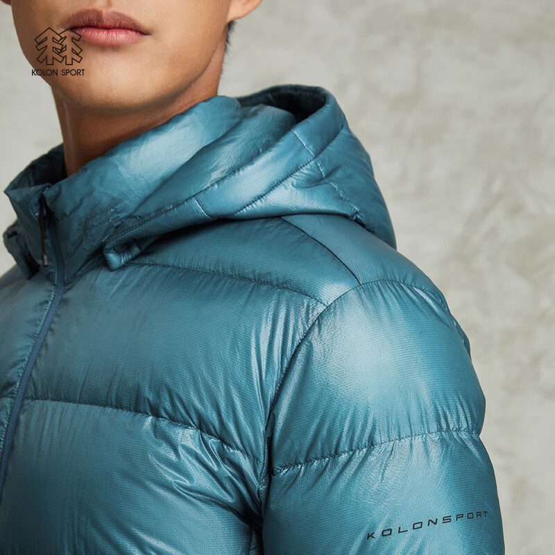 KOLON SPORT 可隆轻量羽绒夹克 男子户外防泼水抗撕裂大鹅绒服 LHDJ3WN175-IN 靛蓝