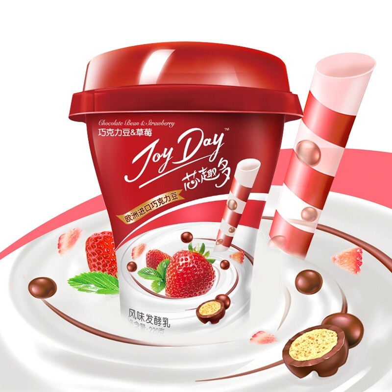 yili 伊利 JoyDay芯趣多 巧克力豆&草莓220g*3 低温酸奶发酵乳牛奶 22.89元