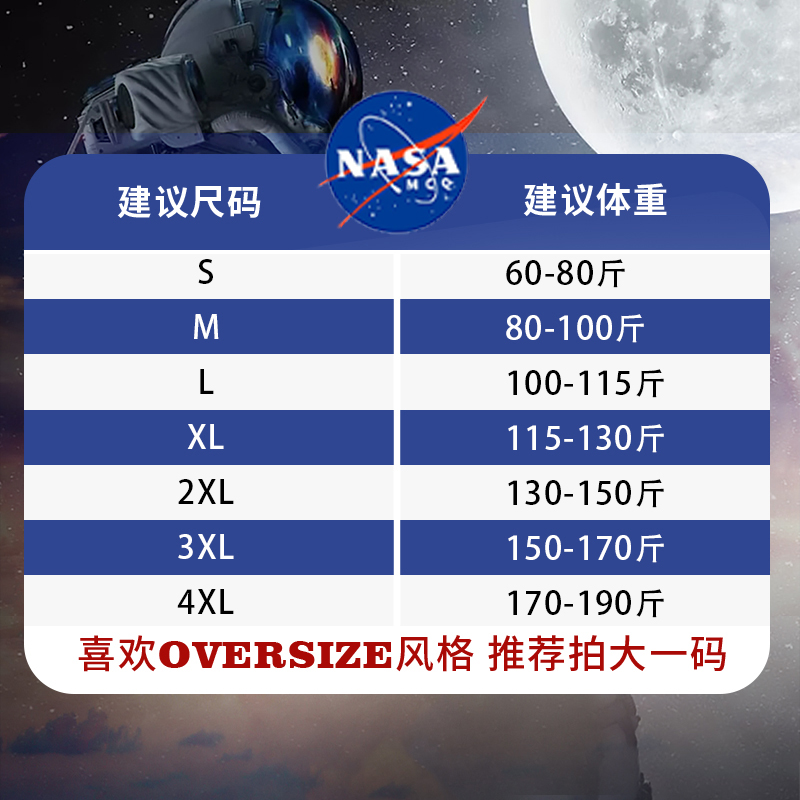 NASA 联名2024新款时尚卡通动漫印花时尚潮流情侣同款T恤短袖HT 29.9元（需用