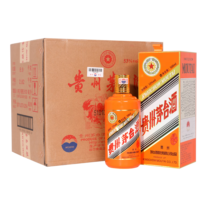 PLUS会员: 茅台 生肖 辛丑牛年 酱香型白酒 53度 500ml*6 整箱装【名酒鉴真】 159